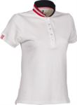 Women short sleeved polo shirt in cotton piquet, collar with contrasting three-coloured visible on the raised collar. Colour Red / Italy PANATIONLADY.BIA